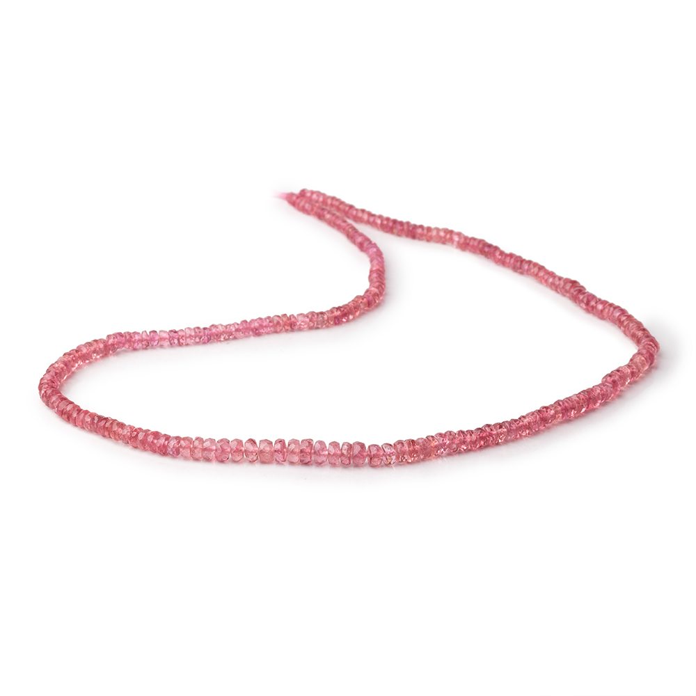 2-4mm Pink Tourmaline Faceted Rondelle Beads 16 inch 230 pieces AA