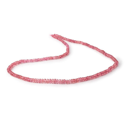 2-4mm Pink Tourmaline Faceted Rondelle Beads 16 inch 230 pieces AA