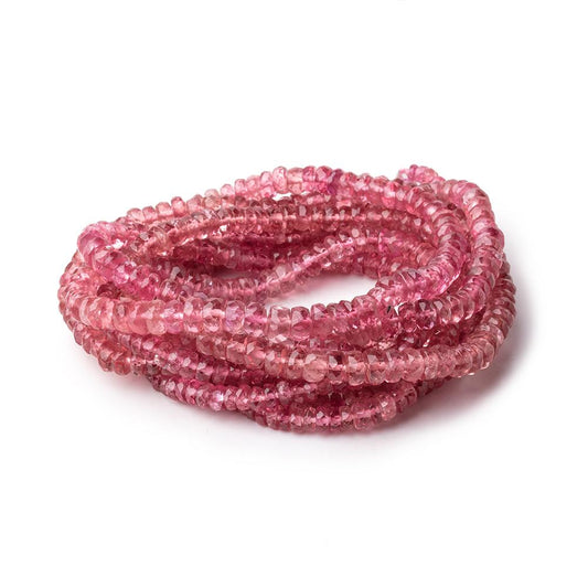 2-4mm Pink Tourmaline Faceted Rondelle Beads 16 inch 230 pieces AA