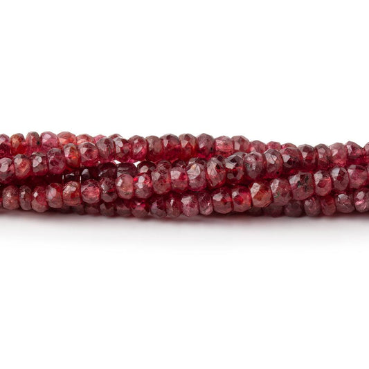 2-4mm Red Spinel Faceted Rondelle Beads 15.75 inch 215 pieces