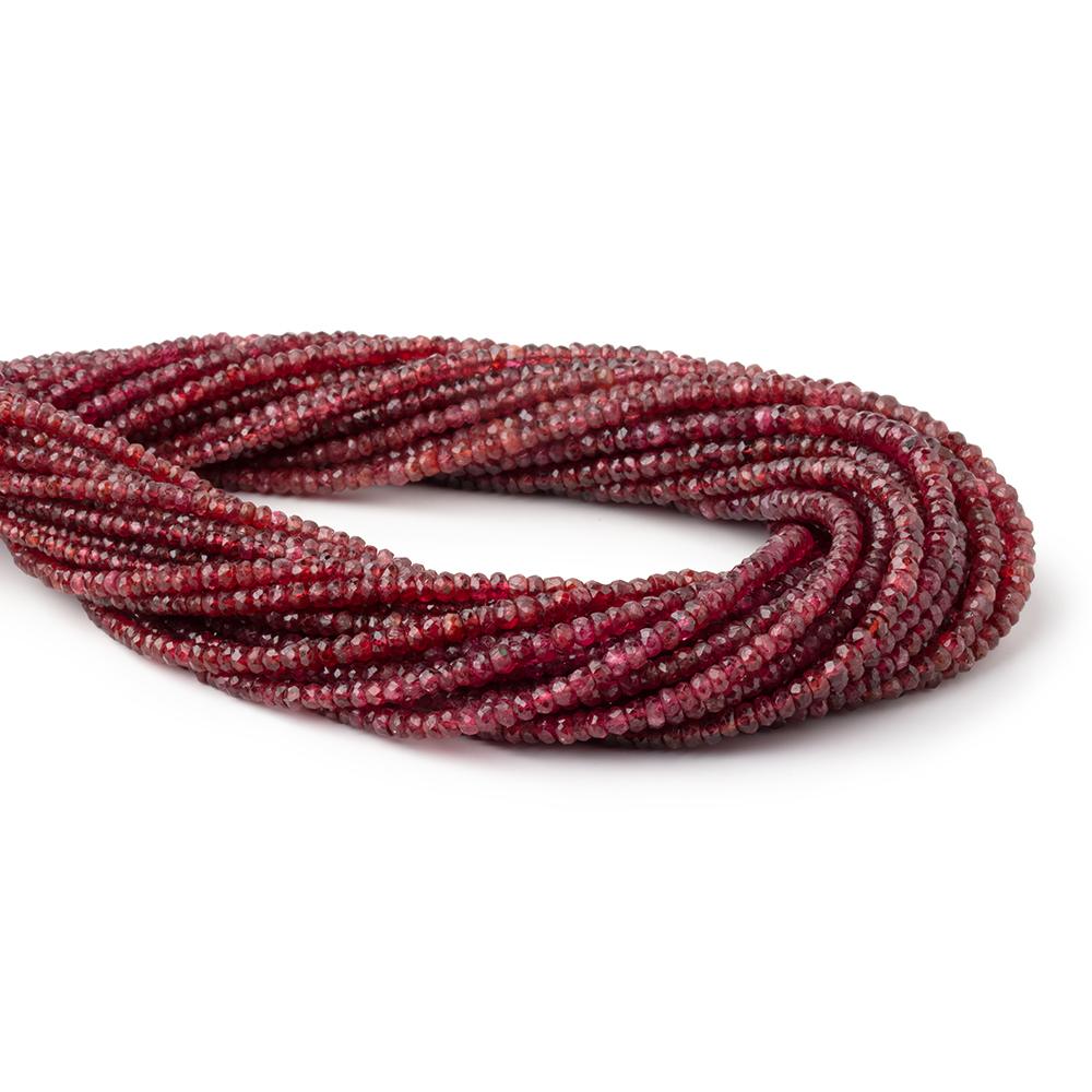 2-4mm Red Spinel Faceted Rondelle Beads 15.75 inch 215 pieces