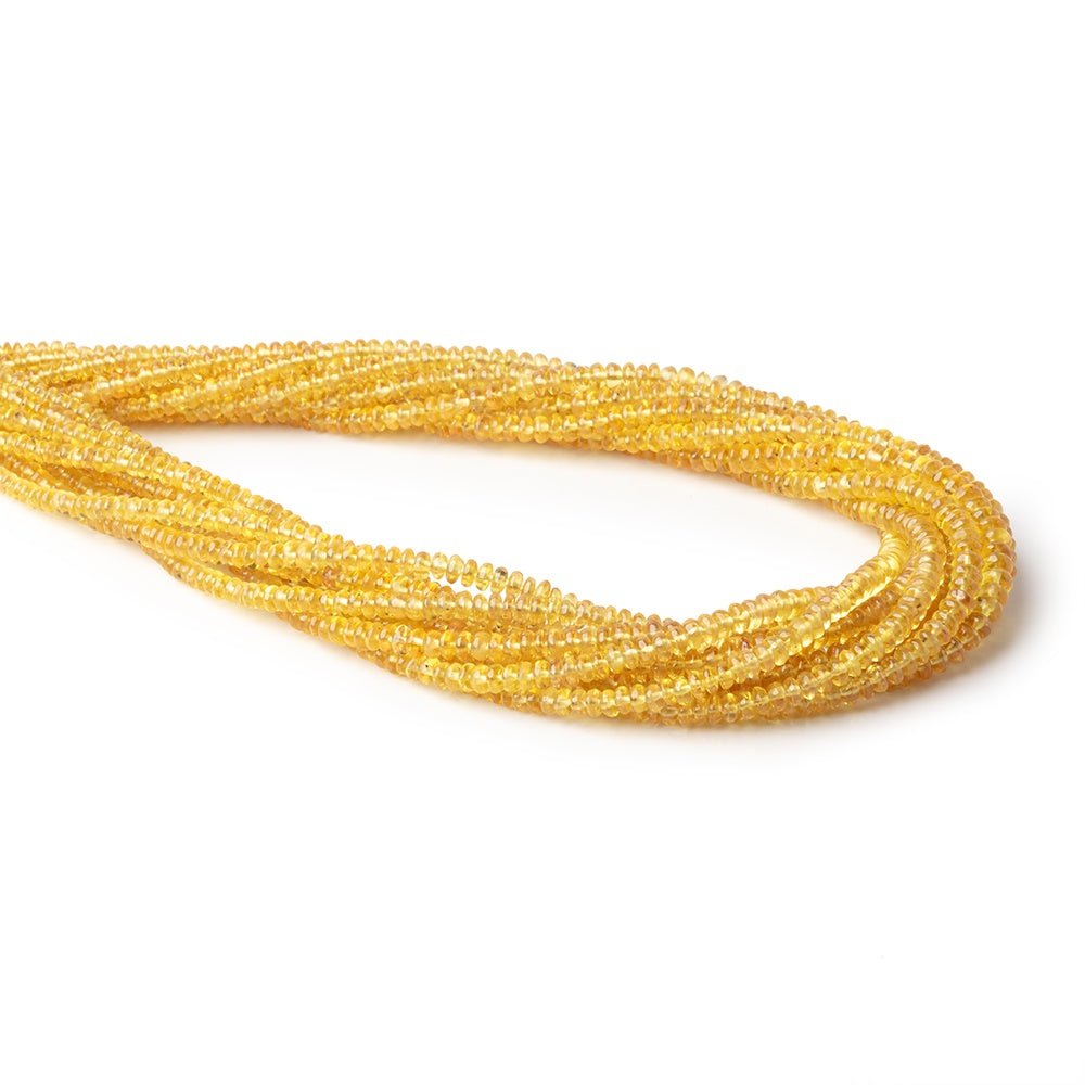 2-4mm Yellow Sapphire Plain Rondelle Beads 18 inch 290 pieces