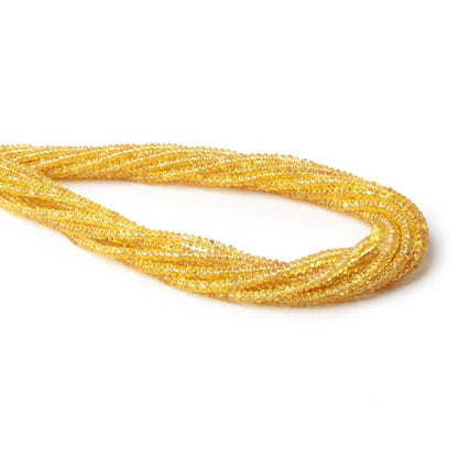 2-4mm Yellow Sapphire Plain Rondelle Beads 18 inch 290 pieces
