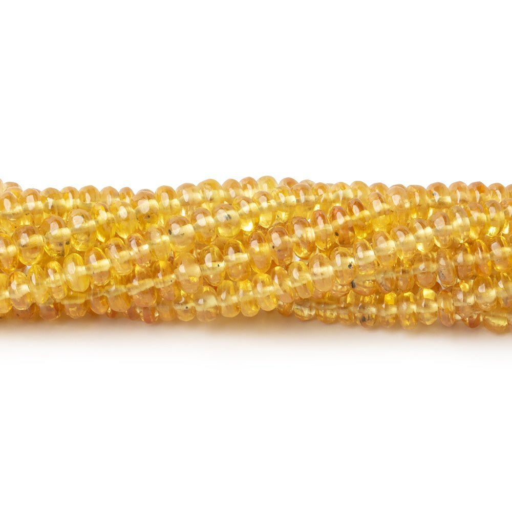 2-4mm Yellow Sapphire Plain Rondelle Beads 18 inch 290 pieces