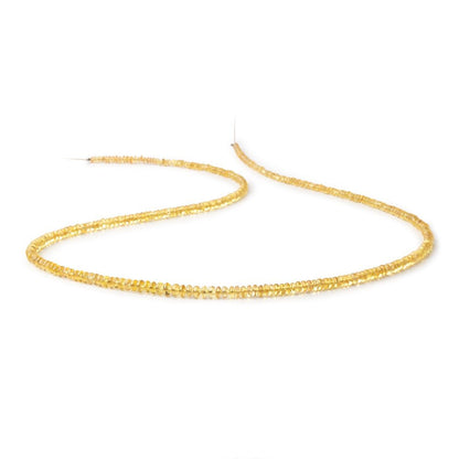 2-4mm Yellow Sapphire Plain Rondelle Beads 18 inch 290 pieces