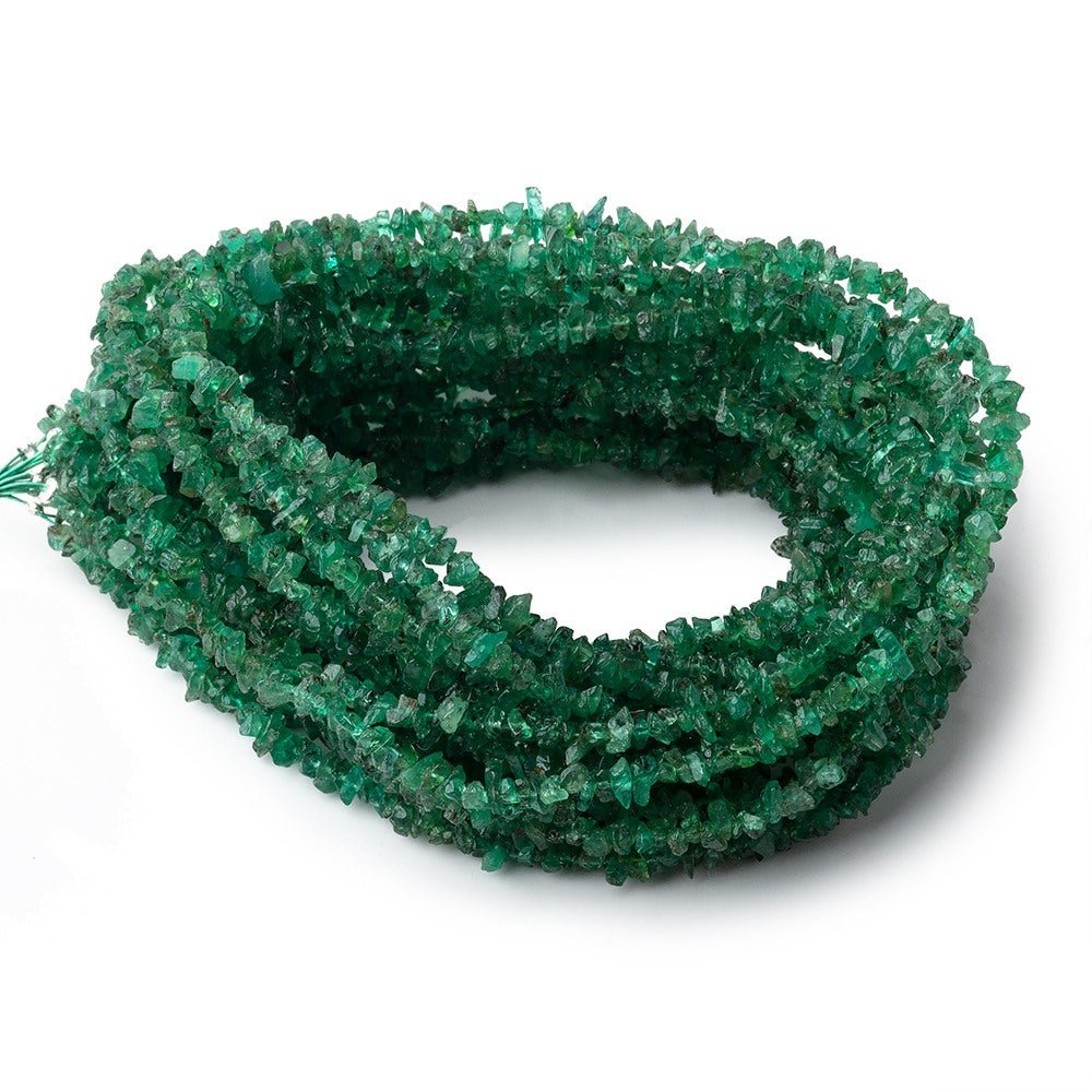 2-4mm Zambian Emerald Chip Beads 15 inch 290 pieces