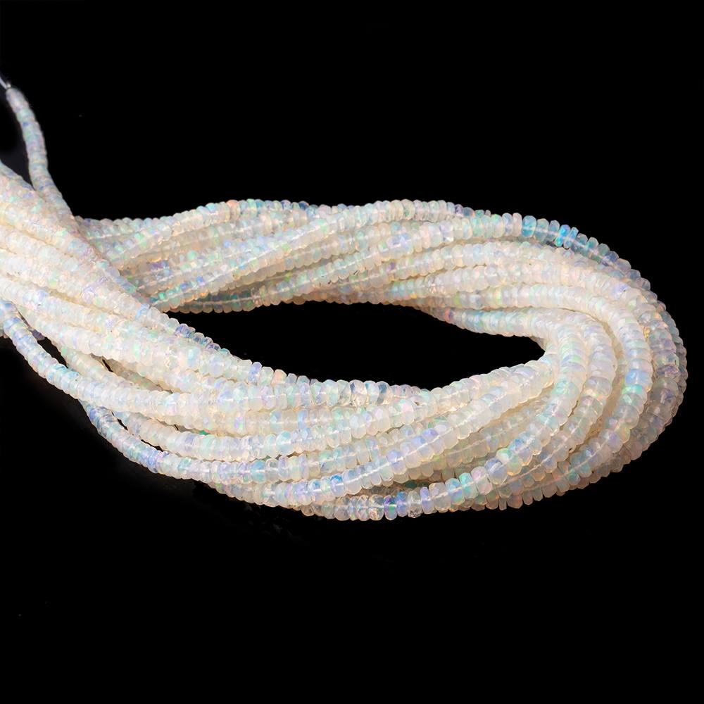 2-5mm Ethiopian Opal Faceted Rondelle Beads 16 inch 230 pieces AA