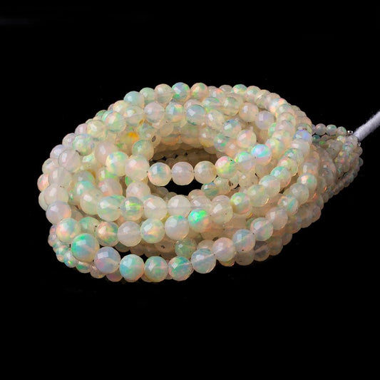 2-5mm Golden Ethiopian Opal Micro Faceted Rounds 17 inch 114 beads AAA
