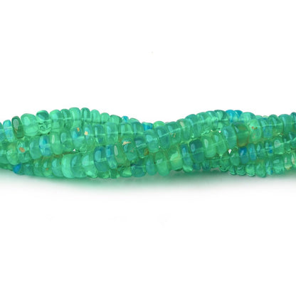 2-5mm Kelly Green Ethiopian Opal Plain Rondelle Beads 18 inch 300 pieces