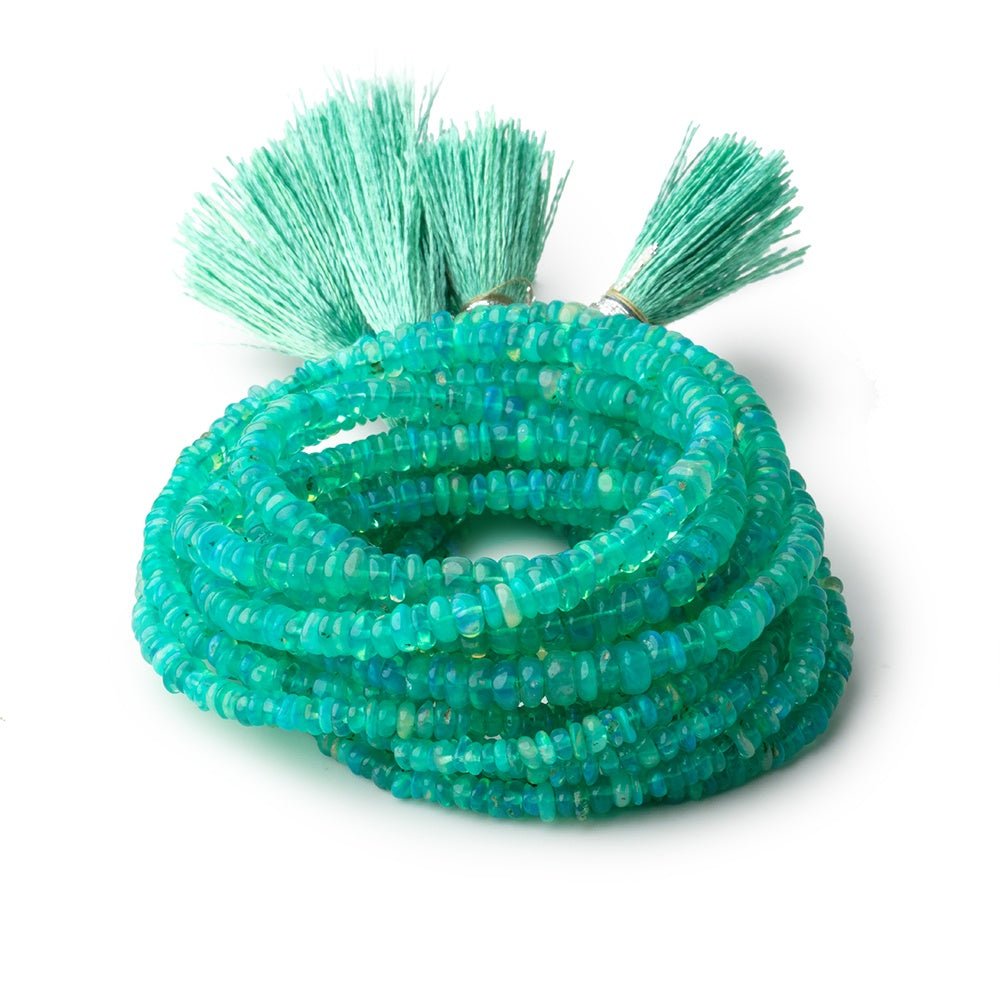 2-5mm Wintergreen Ethiopian Opal Plain Rondelle Beads 17 inch 290 pieces