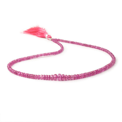 2-6mm Ruby Faceted Rondelle Beads 16 inch 200 pieces AA