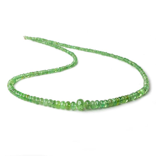 2-7mm Tsavorite Garnet plain rondelle 16 inches 250 Beads A Quality