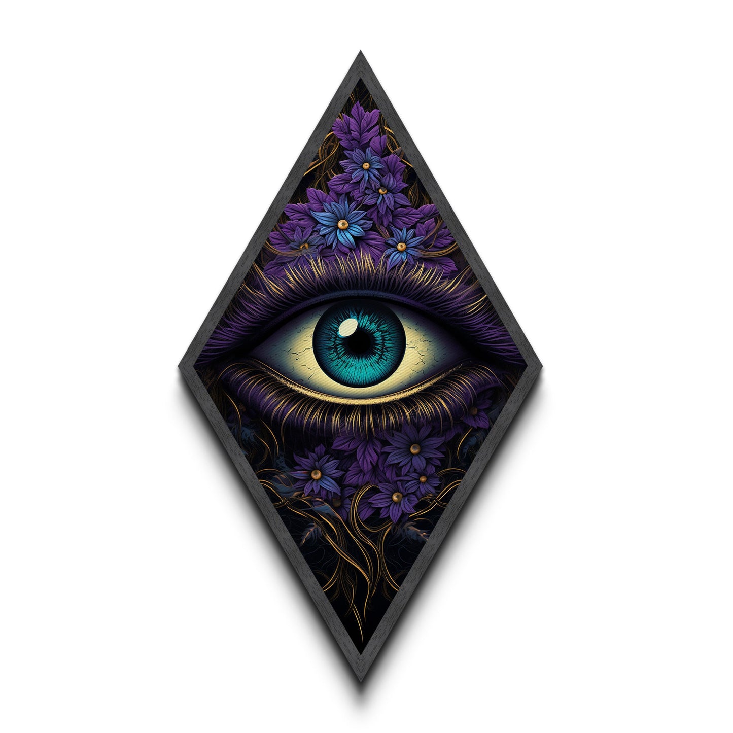 Blue Eye Abstract Close up Painting Print, Dark Academia Wall Art, Spooky Home Decor