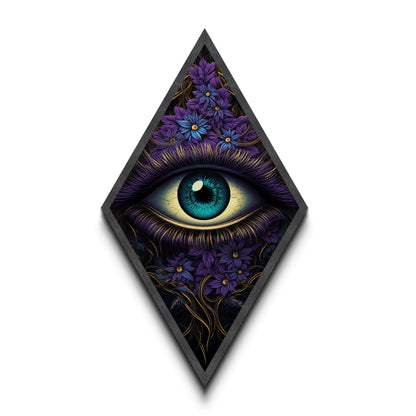 Blue Eye Abstract Close up Painting Print, Dark Academia Wall Art, Spooky Home Decor