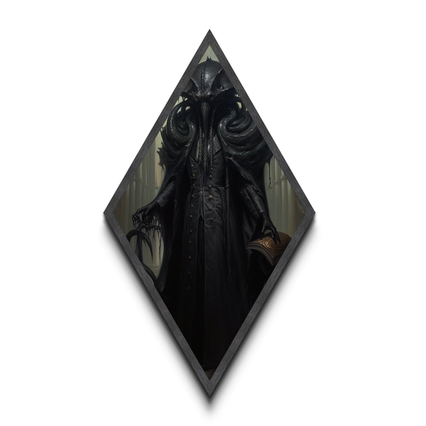 Victorian Portrait of Cthulhu, Gothic Art, Canvas Textured Print, Halloween Decor, The Gentleman Cthulhu