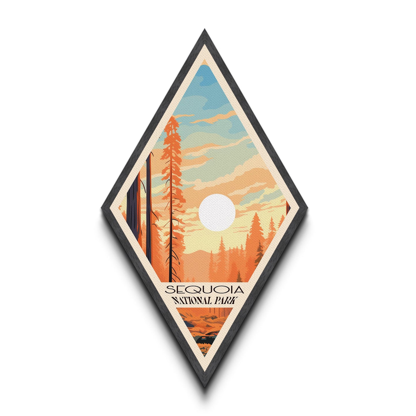 Retro Sequoia National Park Travel Poster Canvas Texture Print, Travel Decor Art, Midcentury Modern Decor California Travel Art