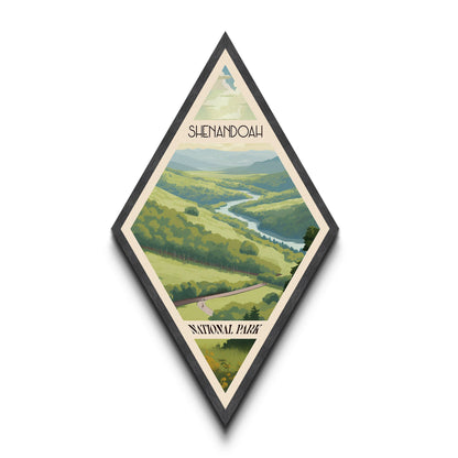 Shenandoah National Park Diamond Shaped Travel Print Canvas Artwork Print, Canvas Wall Art, Travel Present, Virginia Travel Art