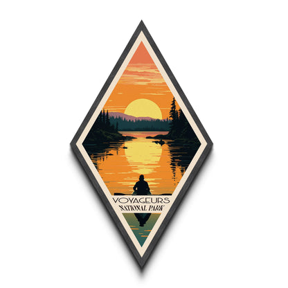 Retro Voyageurs National Park Travel Poster Canvas Texture Print, Travel Decor Art, Midcentury Modern Decor Minnesota Travel Art