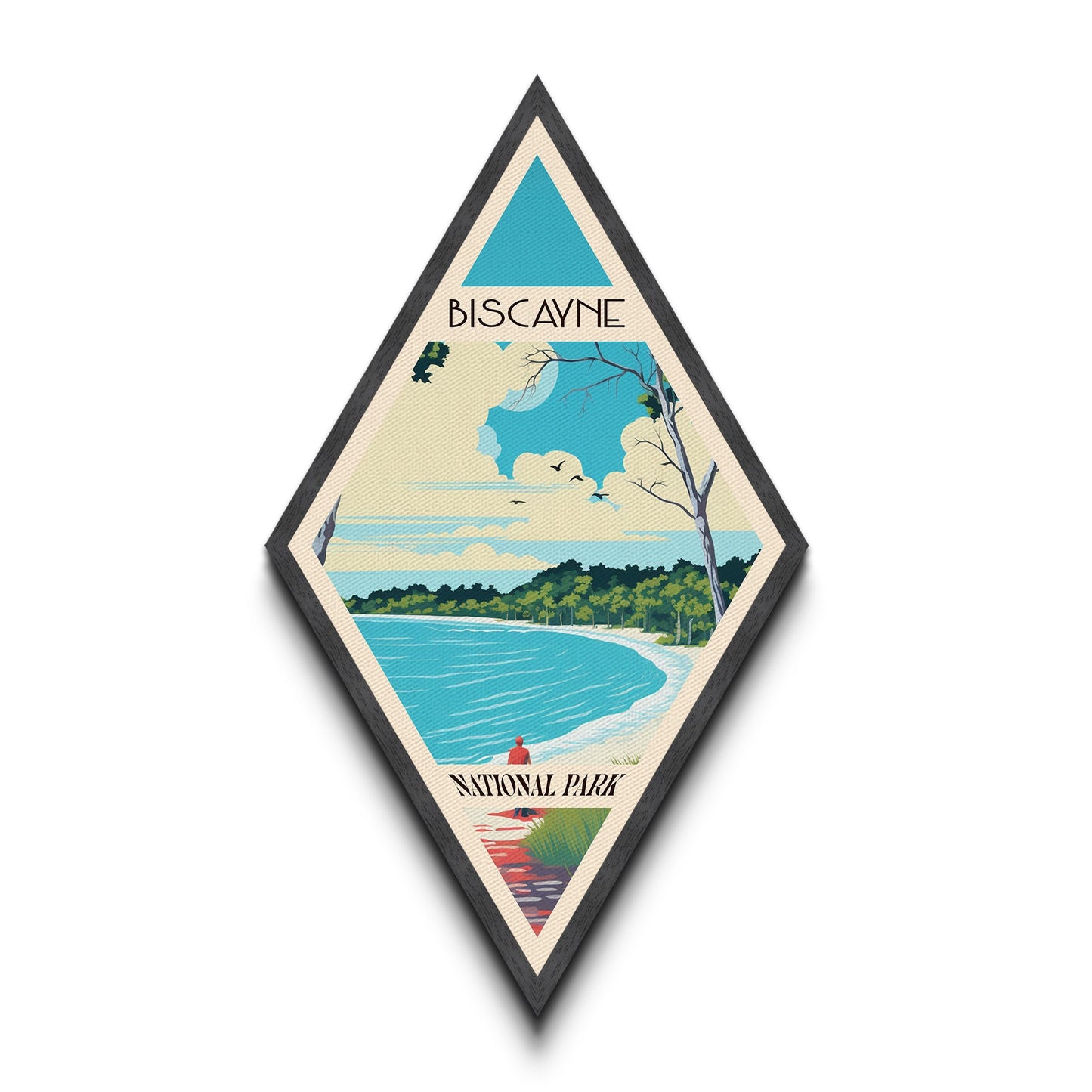 Biscayne National Park Diamond-Shaped Adventure Poster Wall Art Art Print, Canvas Wall Art, Travel Gift, Florida Travel Art