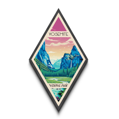 Yosemite National Park Travel Poster Wall Artwork Texture Print, Travel Decor Art, Midcentury Modern Retro Decor California Travel Art