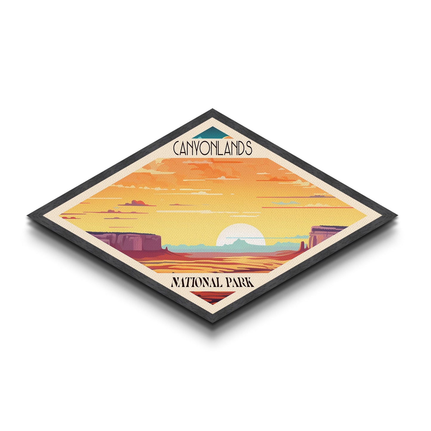 Retro-Reiseposter zum Canyonlands-Nationalpark, Leinwanddruck mit Struktur, Reisedeko, Midcentury-Modern-Deko, Utah-Reisekunst