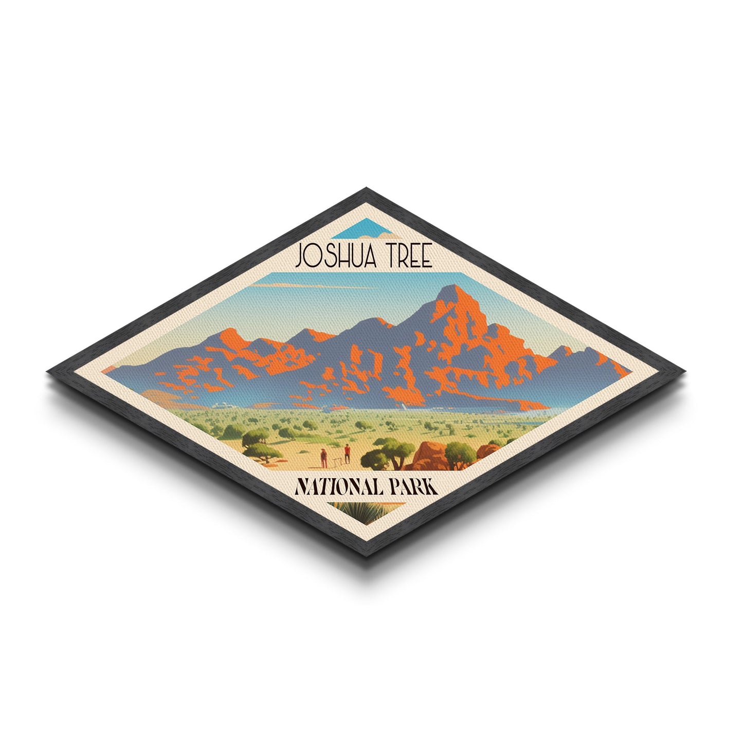 Retro Joshua Tree National Park Adventure Poster Artwork Canvas Texture Print, Travel Decor Art, Midcentury Modern Decor California Travel Art