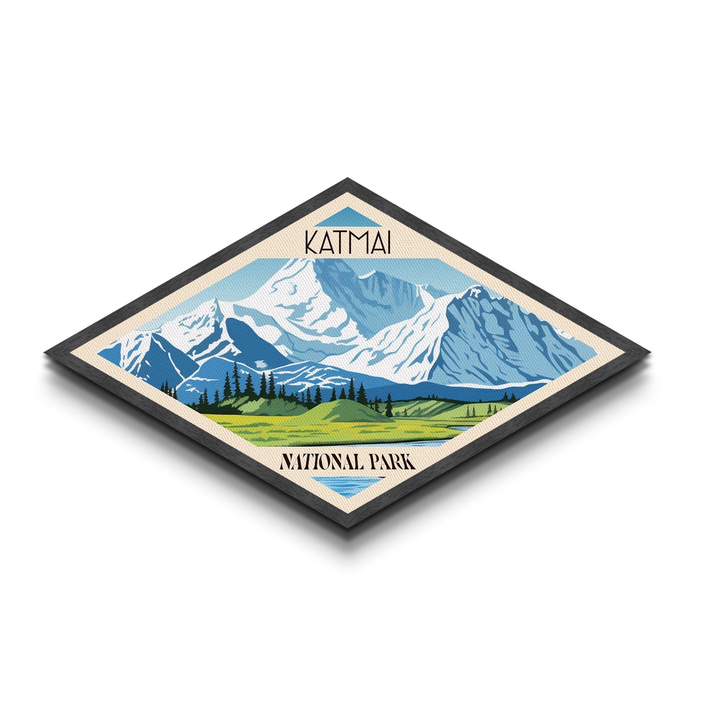 Katmai Nationalpark Abenteuerposter, Kunstdruck auf Leinwand, Reisedeko, Midcentury Modern Retro-Deko, Alaska-Reisekunst