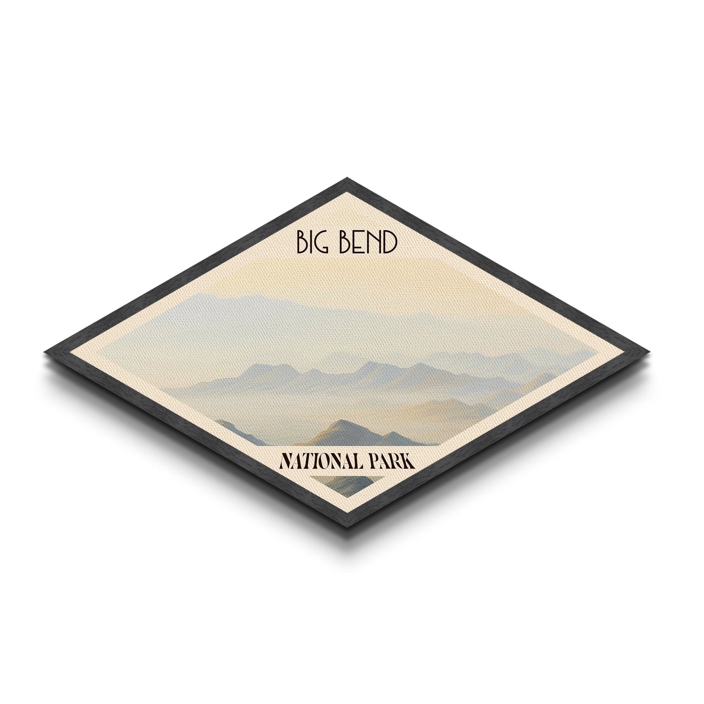 Big Bend National Park Diamond Shaped Travel Poster Canvas Art Print, Canvas Wall Art, Travel Gift, Texas Landscape