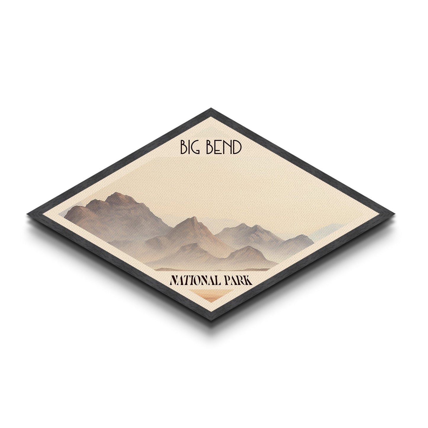 Big Bend National Park Travel Poster Canvas Texture Print, Travel Decor, Midcentury Modern Retro Decor Texas Landscape