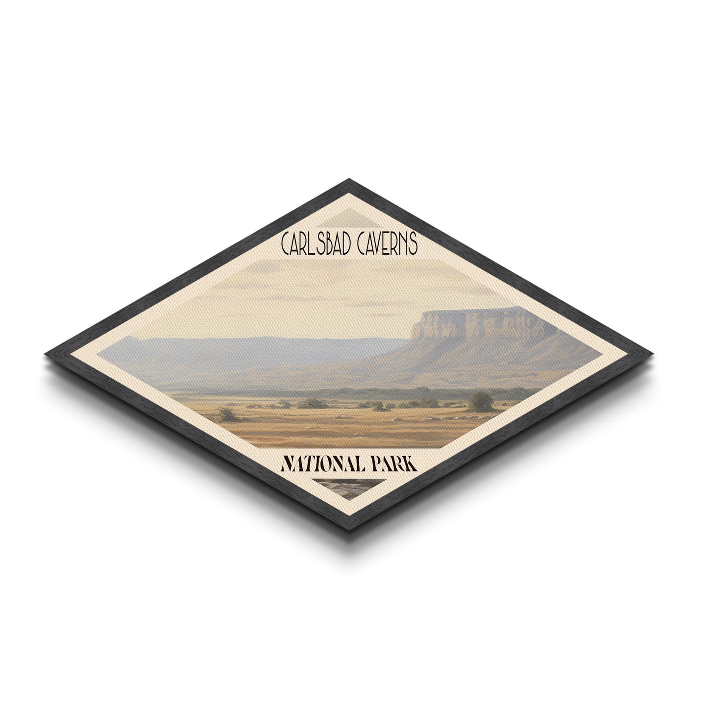 Retro Carlsbad Caverns National Park Travel Poster Canvas Texture Print, Travel Decor, Midcentury Modern Decor California Landscape