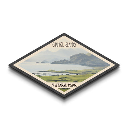 Retro Channel Islands National Park Adventure Poster Canvas Texture Print, Travel Decor, Midcentury Modern Decor California Landscape