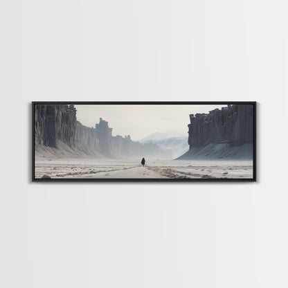 The Wanderer - Framed Canvas Print - Scifi Wall Art - Game Room Decor - Gamer Gift - Mancave Wall Art