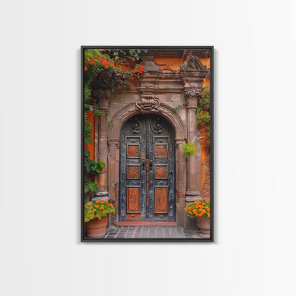 Change2 Indian Wall Art, Colorful Indian Doors, Framed Canvas Print, Painting Print, Traditional Hindu Architecture, Ready To Hang