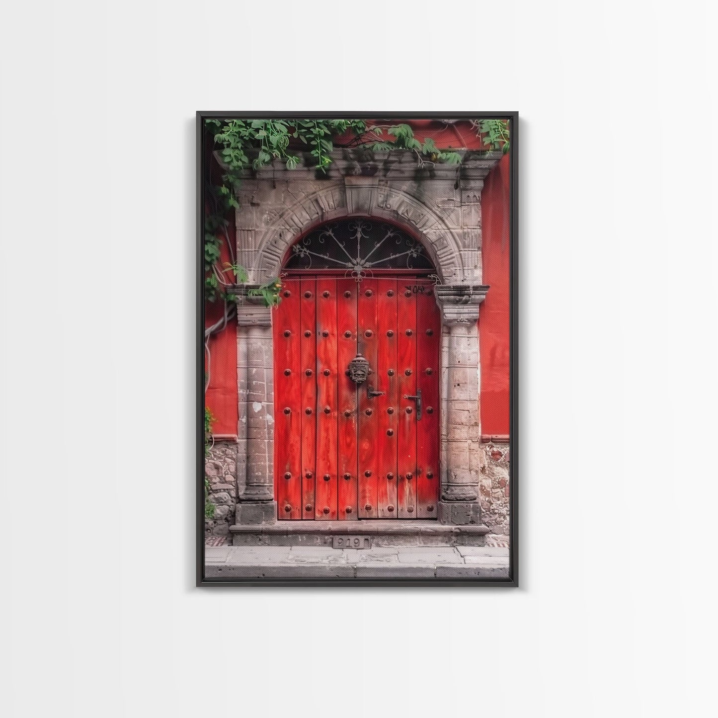 Change1 Mexican Wall Art, Framed Canvas Print, Old Town Mexico Architecture Wall Art, Framed Art
