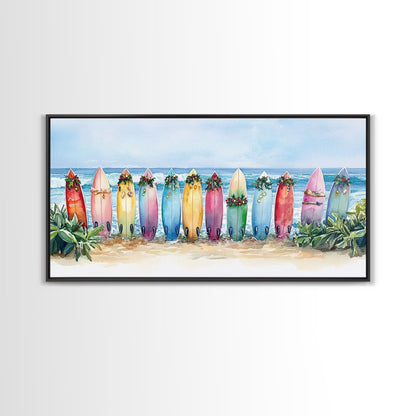 Tropical Christmas decor, beach Christmas decor, Christmas beach art, canvas print, Christmas wall art, beach Christmas