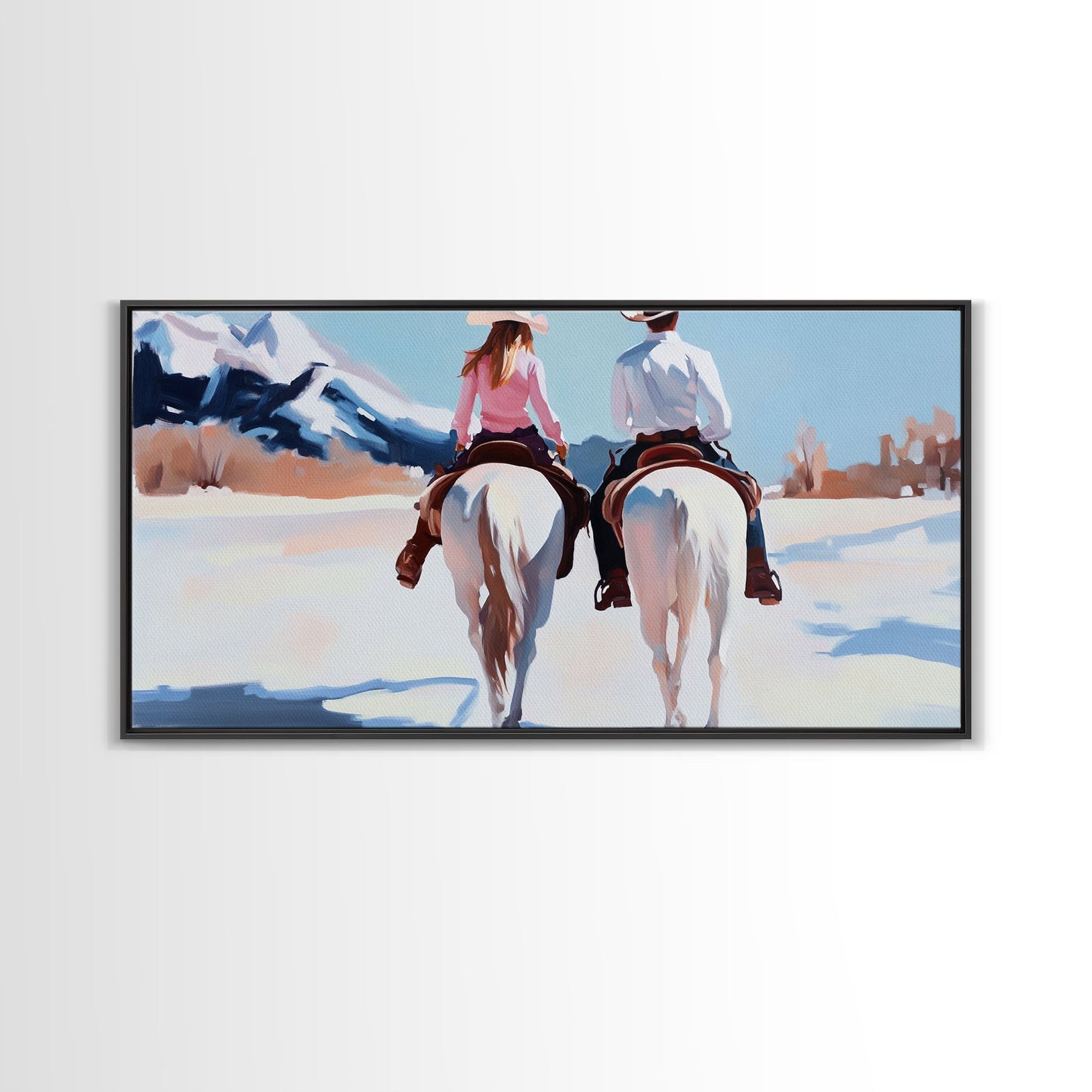 Portrait of cowboy amidst corn stalks, sunset skies, Framed Canvas Print, bold western art, autumn harvest season wall piece, fall farmhouse