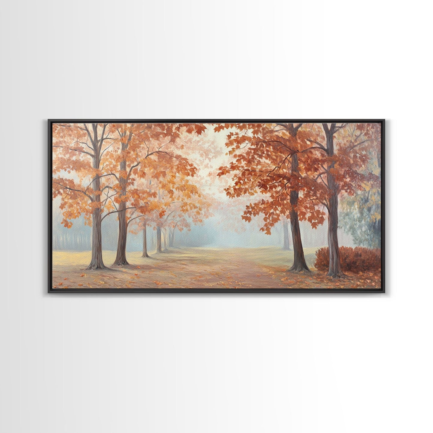 Elegant Christmas party with guests in formal attire by a Christmas tree Framed Canvas Print, holiday wall art for classy Christmas decor