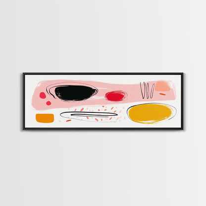 Meal For One - Japanese Style Abstract Art - Framed Canvas Print - Kitchen Decor - Kitchen Wall Art - Kitsch Kitchen - Eclectic Decor