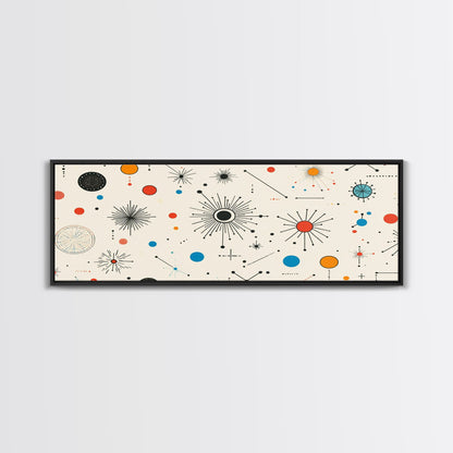 Retro Star Pattern Wall Art Print, Canvas Print, Trendy Art, Eclectic / Kitsch Decor, Midcentury Modern Nursery Decor, Cute Art for Kid's Room