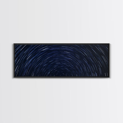 Spiral Of Stars Framed Canvas Print, Timelapse Photography Style Print, Oversized Living Room Decor