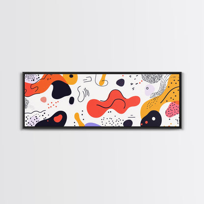 Retro 90s Style Wall Art, Panoramic Print, Splotchy Abstract Mall Art, Shopping Mall Style Decor, Modern Art