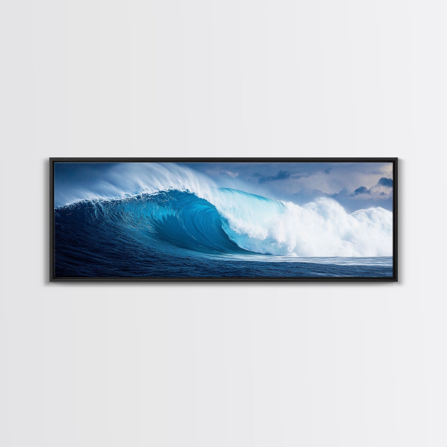 The Wave - Huge 40 Foot Wave - Surfer Decor - Framed Canvas Print - Nautical Decor - Nautical Art - Seascape Painting