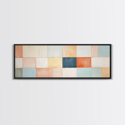 Modern Abstract Framed Canvas | Minimalist Mid Century Modern Wall Art | Large Horizontal Ultra Wide Framed Canvas | MCM Art