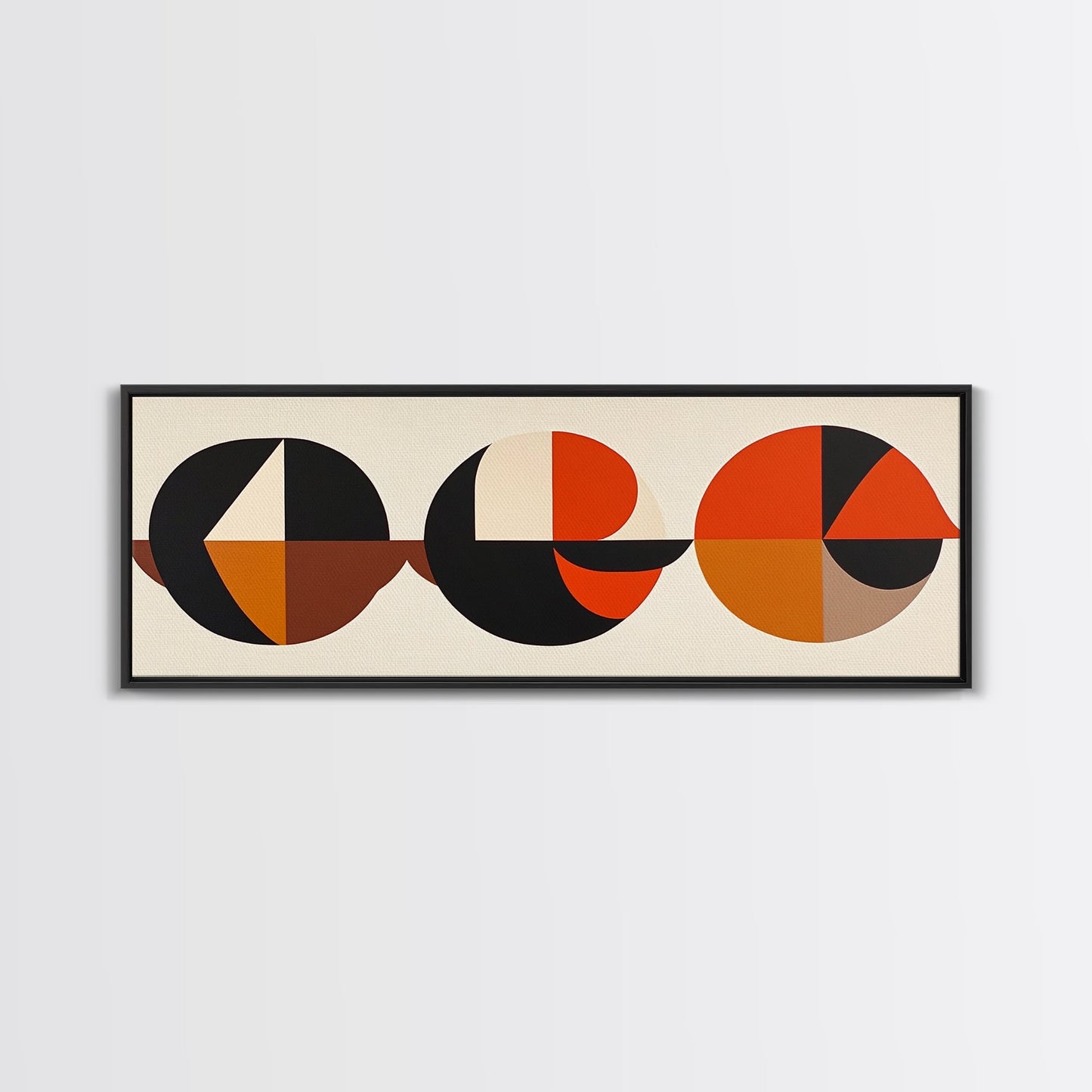 Abstract Art Deco Inspired Wall Art, Triangles and Circles, Geometric Pattern Wall Art, MCM Home Decor, Extra Wide Oversized Art