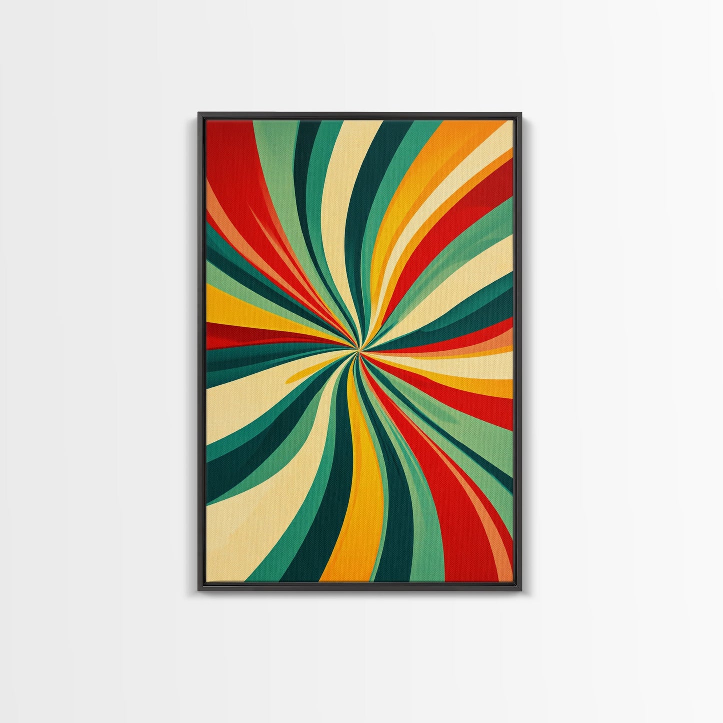 MCM Wall Art Framed Canvas Print, Colorful Boho Style Wall Art, Mid-Century Modern Wall Art, Retro 1950s Style Geometric Abstract Art