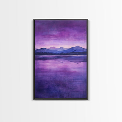 Purple and Lavender Landscape Painting Print, Reflections, Original Watercolor Painting Print, Custom Painting, Living Room Wall Art