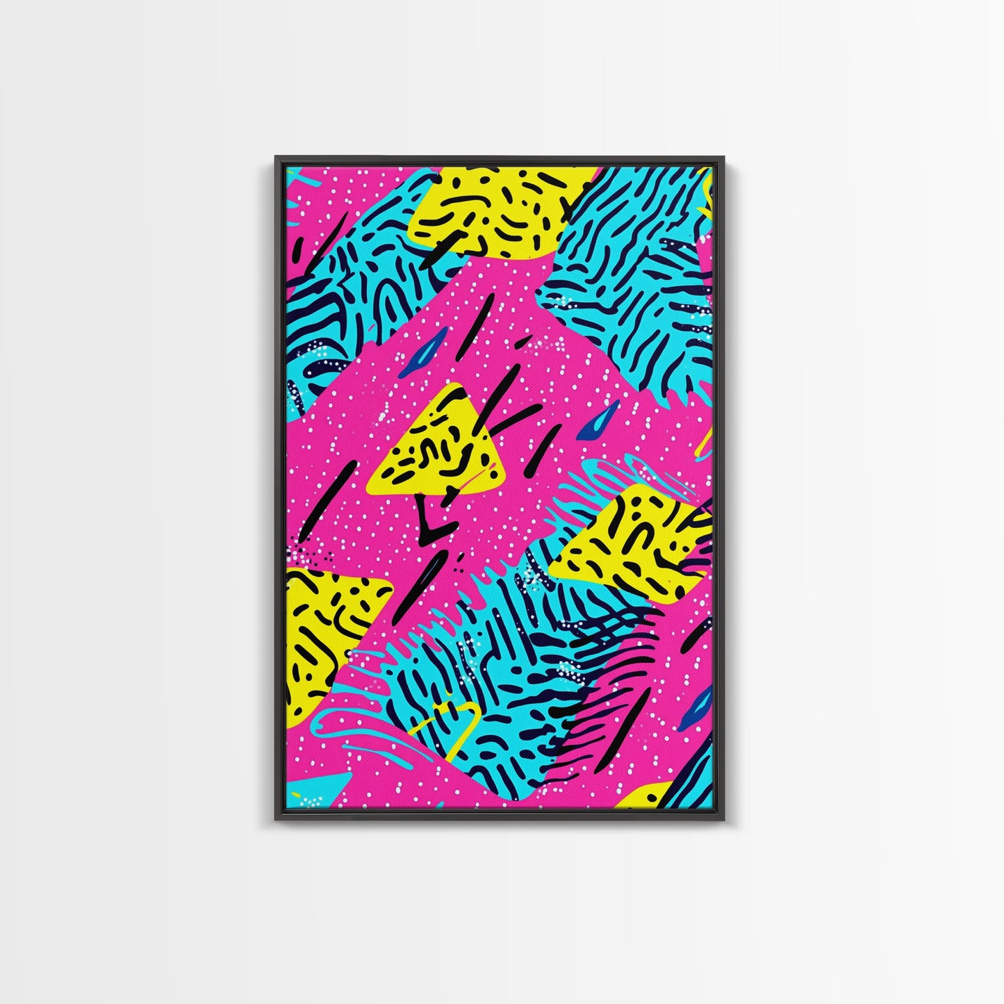 Retro 90s Style Abstract Art Canvas Print Preppy Decor Living Room Or Dorm Room Wall Art