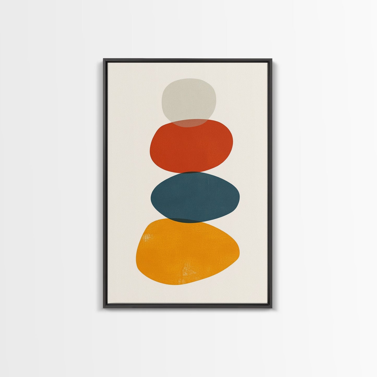 Watercolor Print Of A Cairn, Rock Stack Canvas Print, Mid Century Modern Art, Cairn Art, White Background Boho Living Room Decor