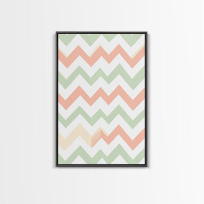 Pastel Chevron Zig Zag Pattern Wall Art, Mid Century Modern Boho Style Home Decor, Living Room Wall Hanging