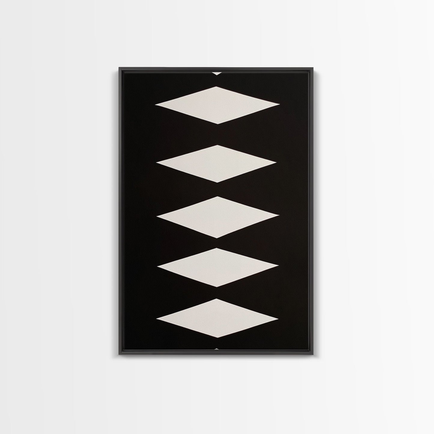 White Diamonds Geometric Aztec Terracota Canvas Print, Modern Farmhouse, Southwestern Art, Arizona Art, Black and White Wall Art